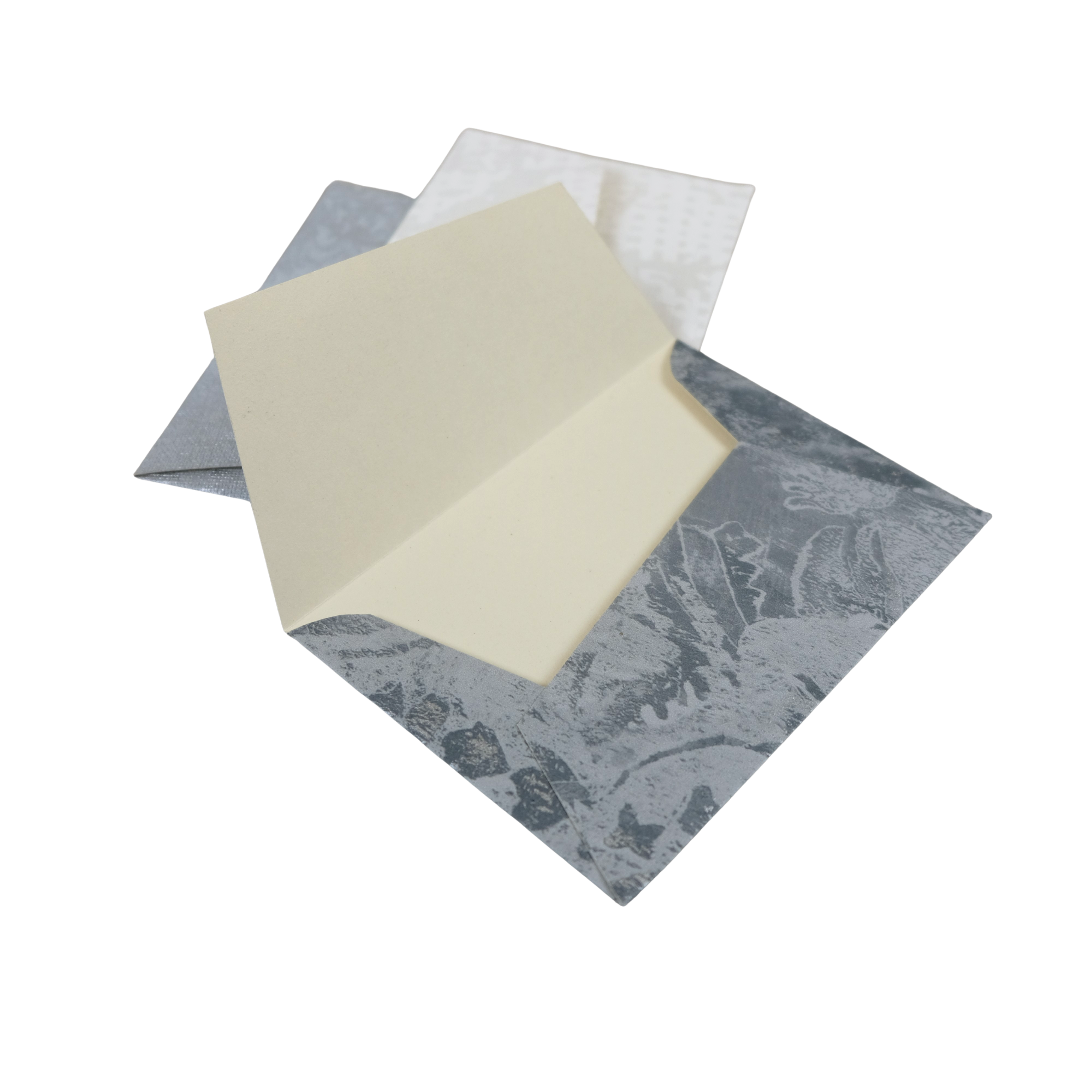 Briefumschlag aus Tapete Grau/Silber: 6er Set
