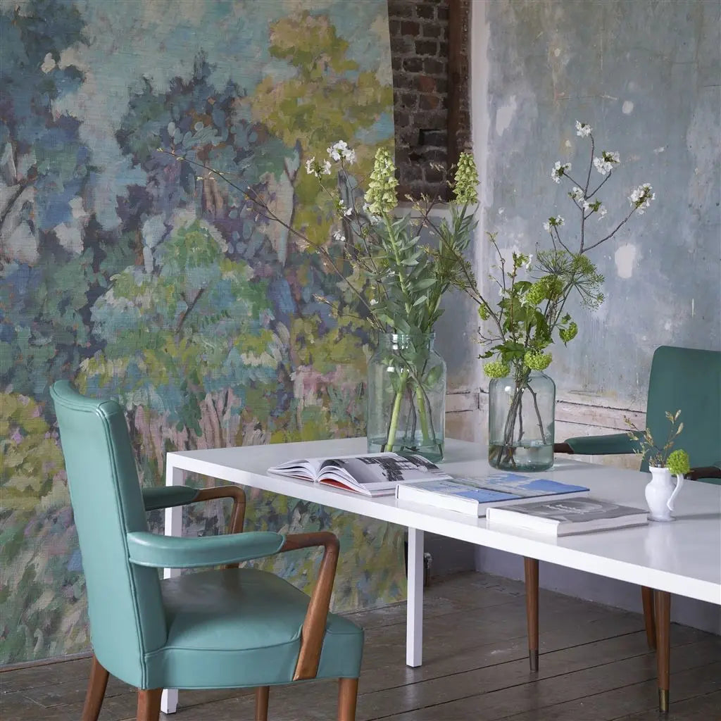 Designers Guild Foret Impressionniste Grasscloth Celadon Designers Guild