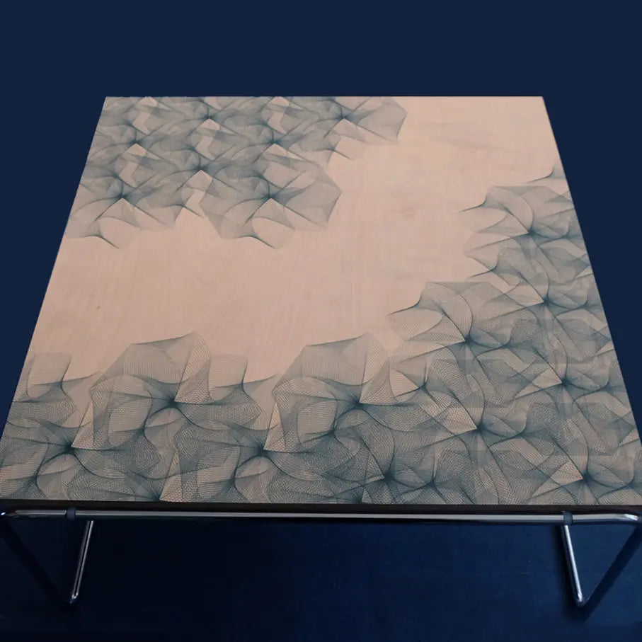 Grafik YAGEMEDIA Wohnzimmertisch „BLÜTE“ die Raumtapeterie