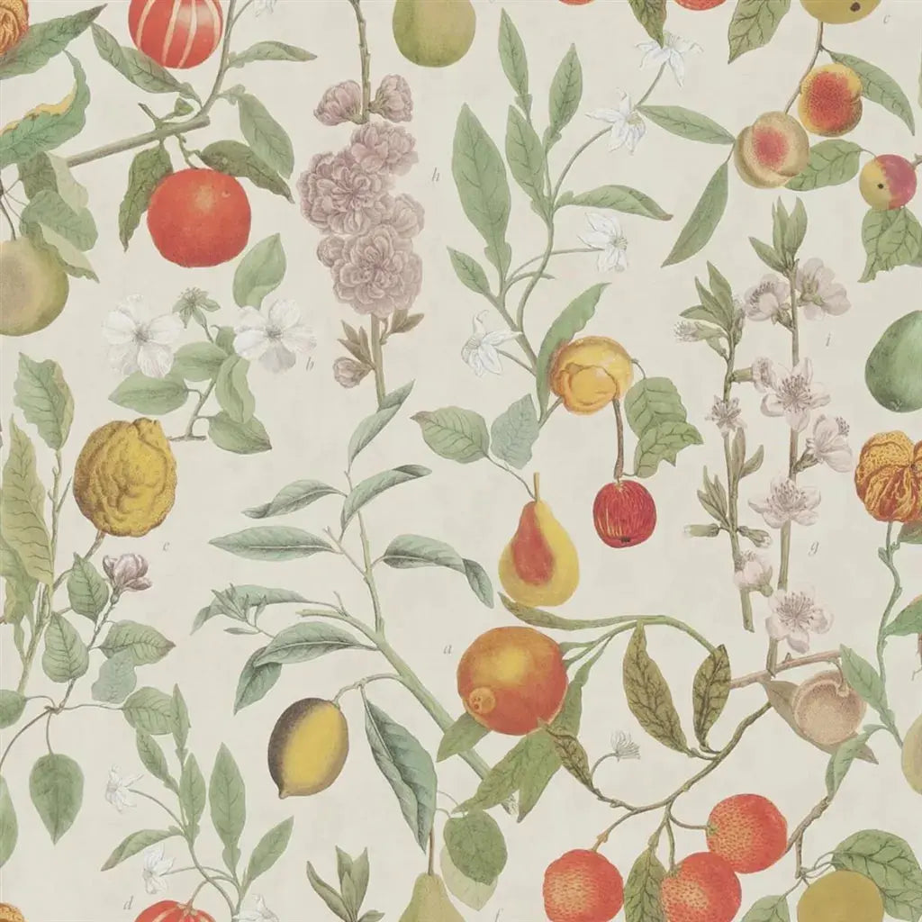 John Derian Orchard Fruits Sky Blue Designers Guild
