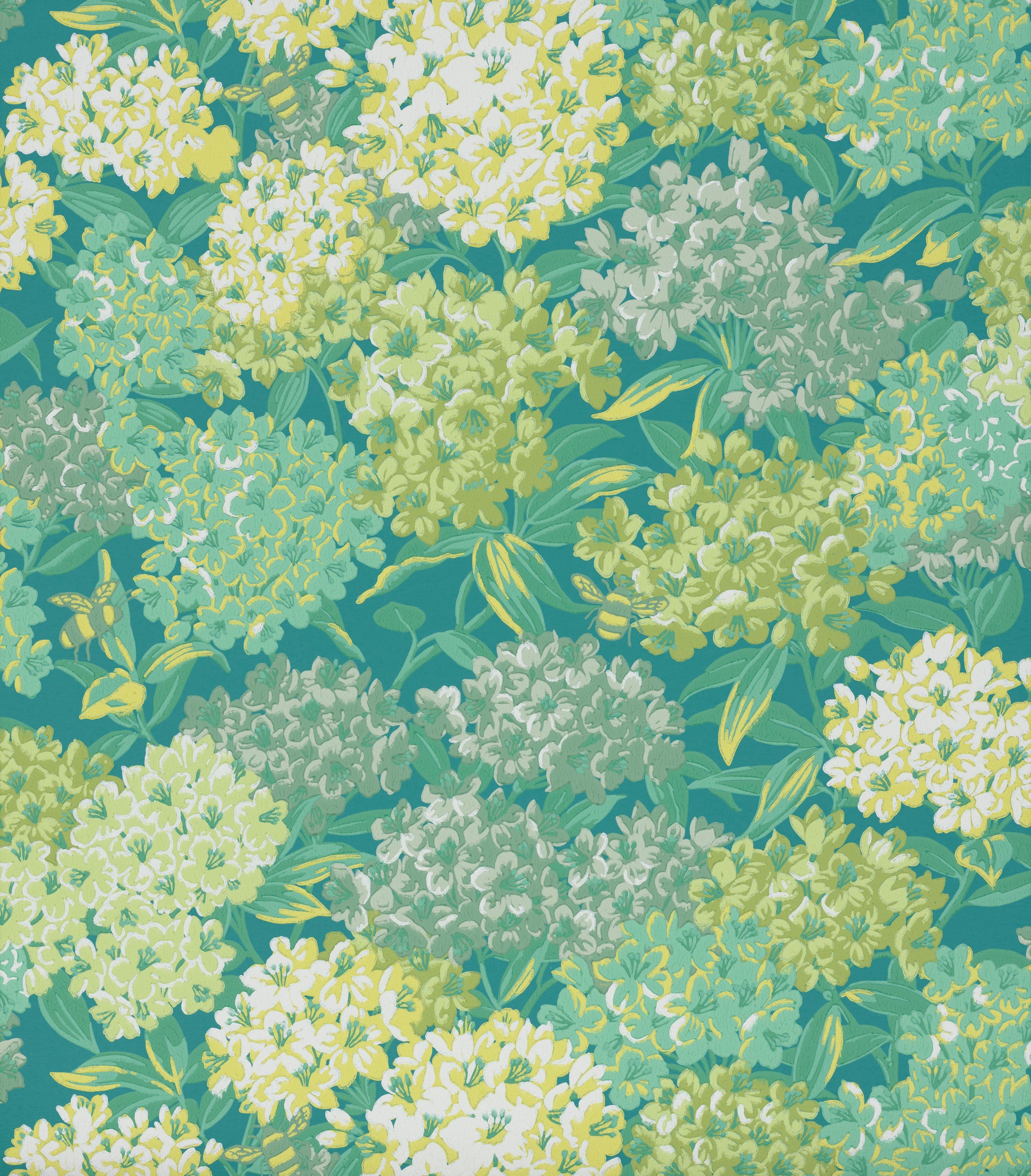 Rhododendron Walk – florale Tapete groß, elegant fürs Wohnzimmer - Raumtapeterie