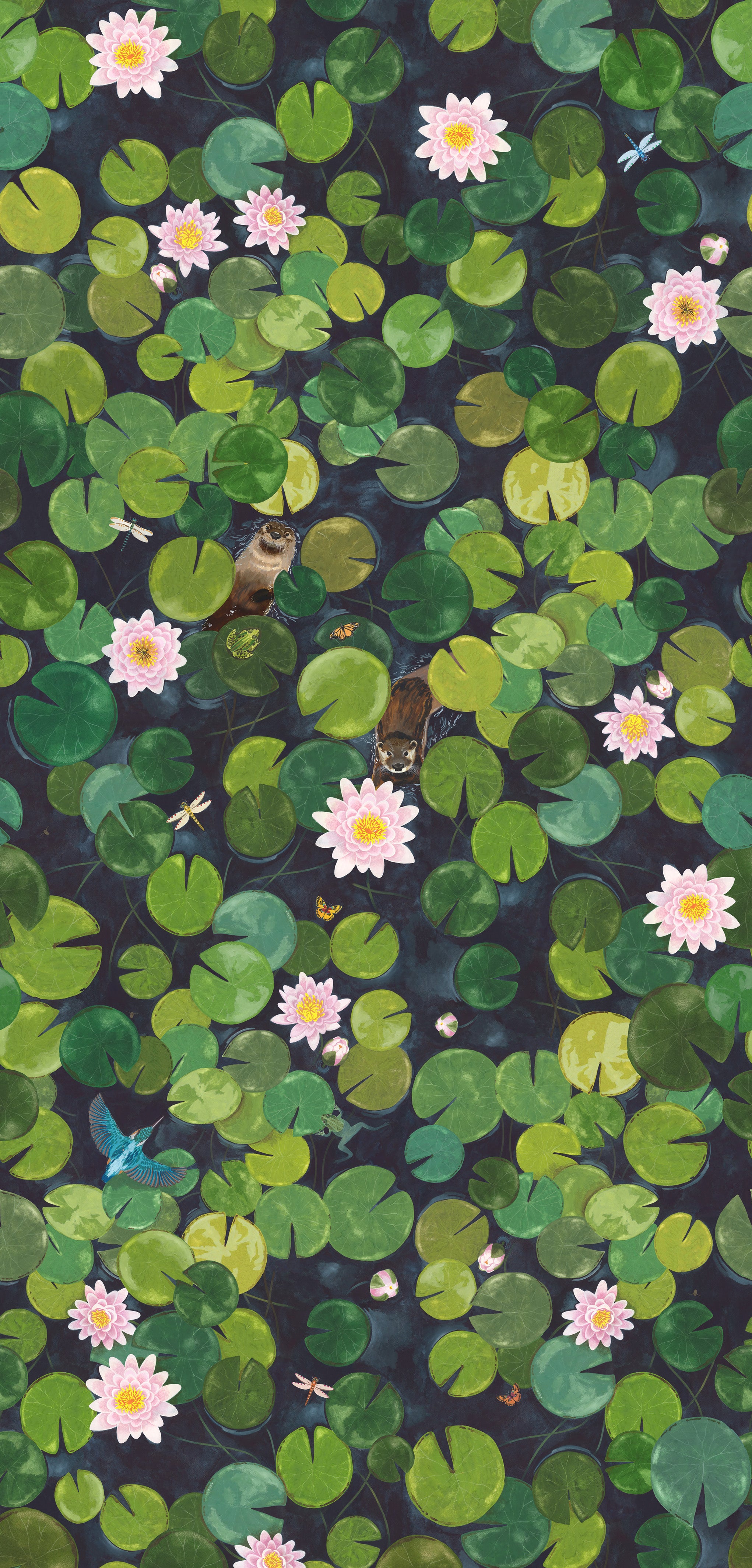 Lily Pads – Mural-Tapete Seerosen (großes Bildmotiv) - Raumtapeterie