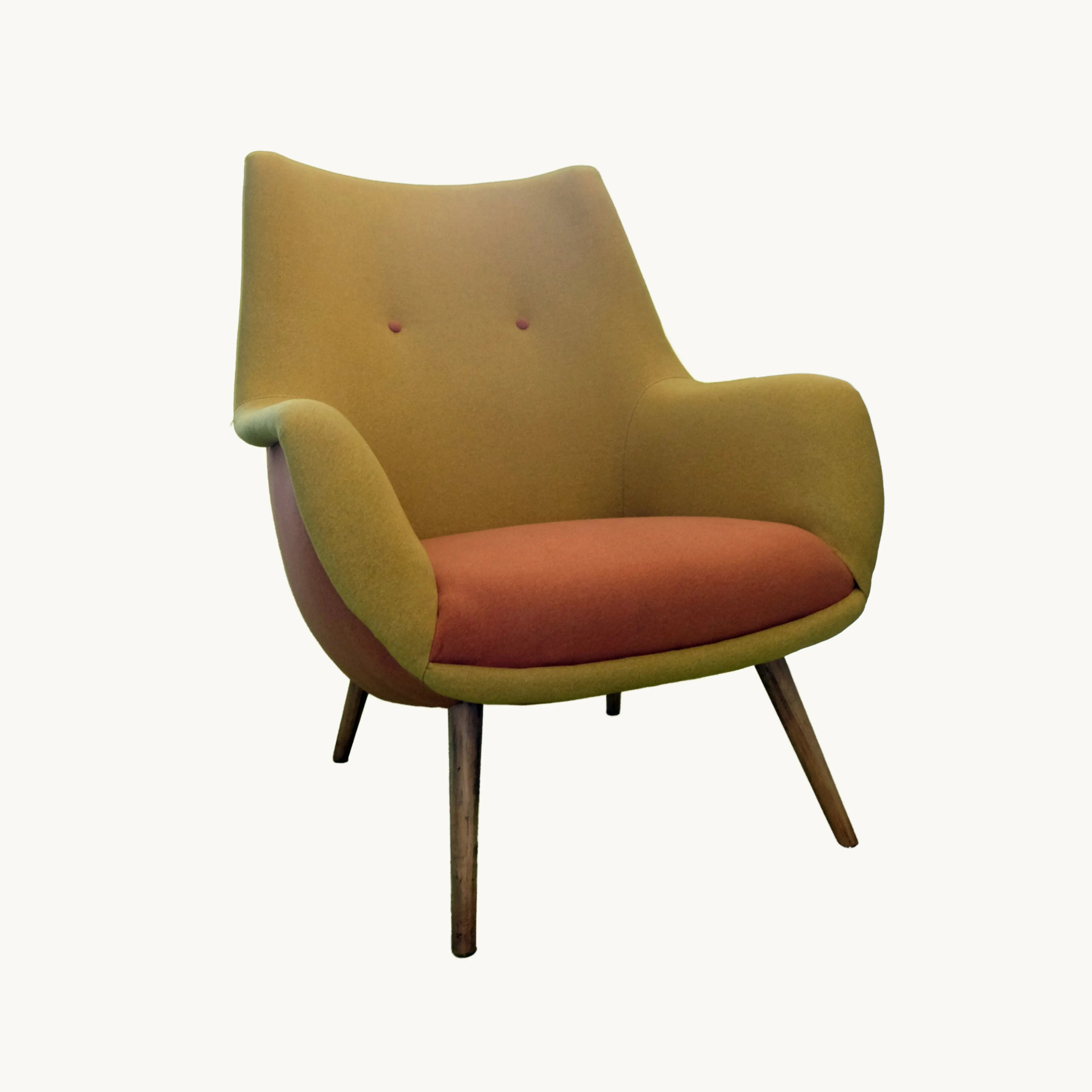 Manikks Sessel - 50er-Vintage-charming-senf/orange die Raumtapeterie
