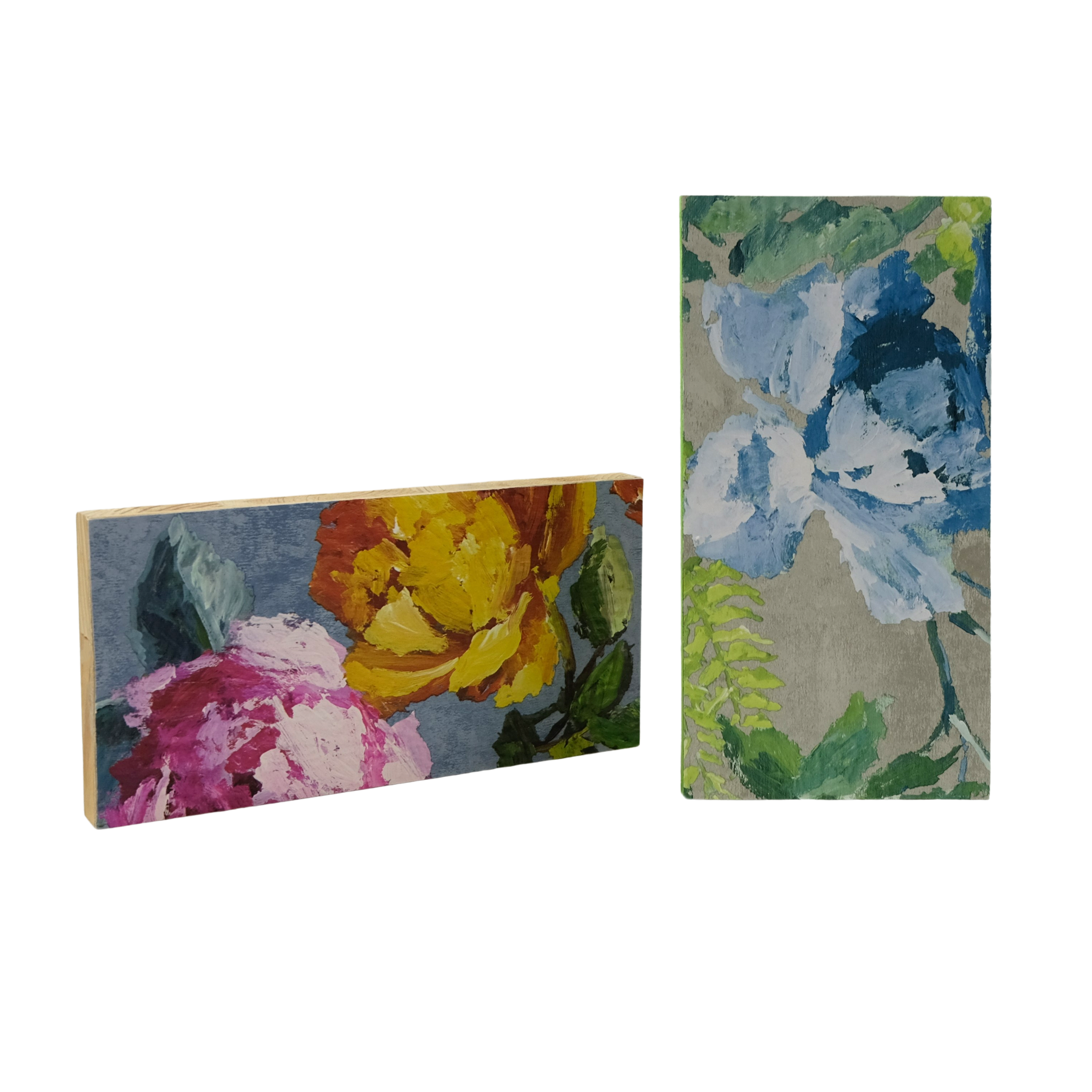 Tapetenbilder - Floral/Blau - 2er Set