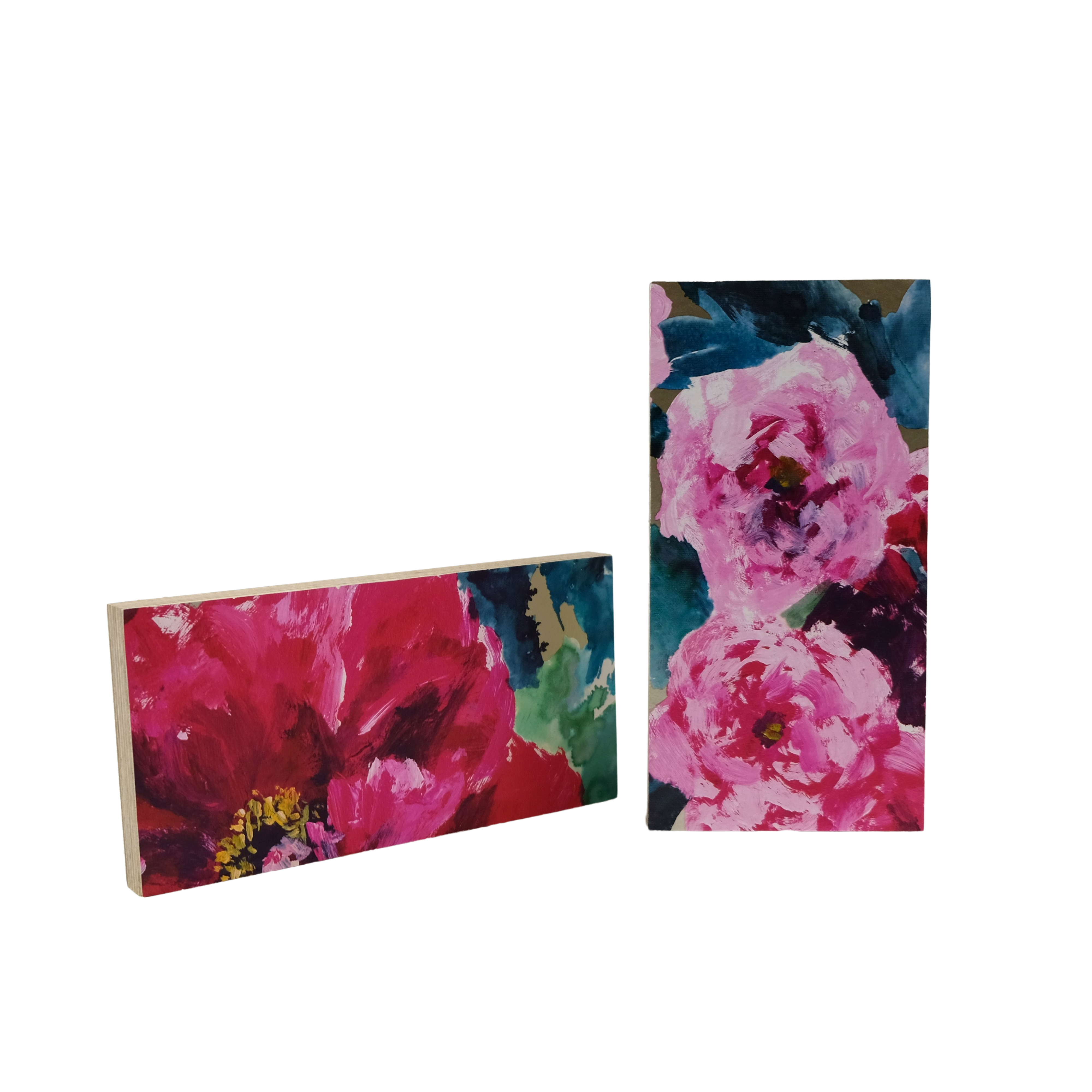 Tapetenbilder „Floral/Blau“ – 2er-Set mit stilvollen Akzenten - Raumtapeterie