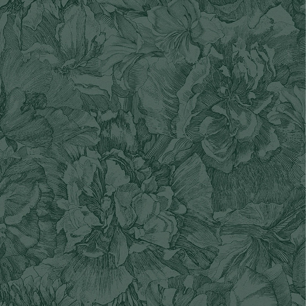 Eijffinger Tapete 3073 – Romantische Vliestapete mit klassischem Blumenmuster in 2-Ton - Raumtapeterie