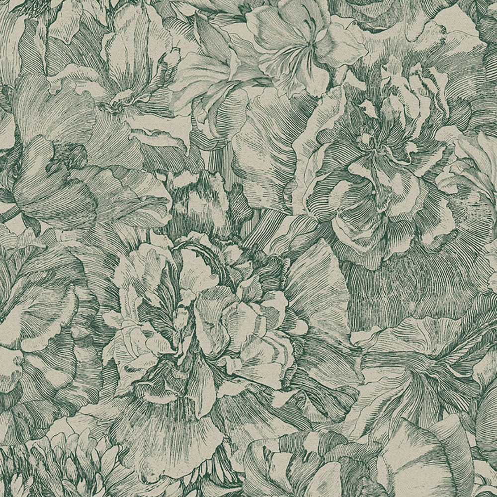 Eijffinger Tapete 3073 – Romantische Vliestapete mit klassischem Blumenmuster in 2-Ton - Raumtapeterie