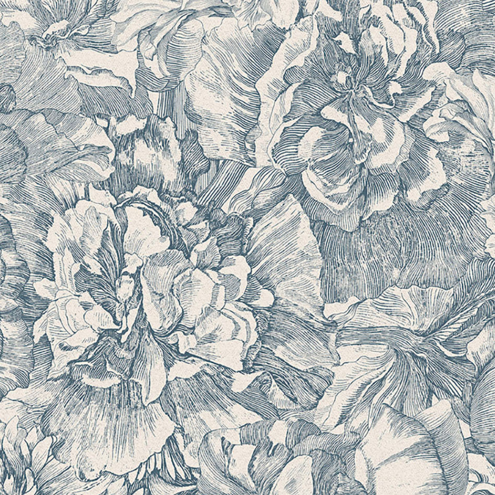 Eijffinger Tapete 3073 – Romantische Vliestapete mit klassischem Blumenmuster in 2-Ton - Raumtapeterie