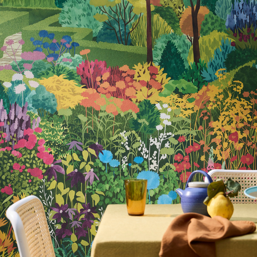 Castle Garden – Mural-Tapete „Garten-Layering“ (landschaftlich) - Raumtapeterie