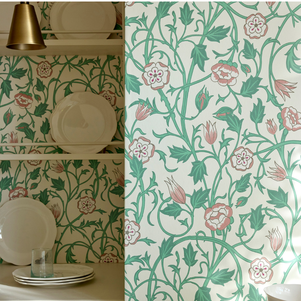 May’s Tulip – Tulpen Tapete im Landhausstil, perfekt für Küche & Esszimmer - Raumtapeterie