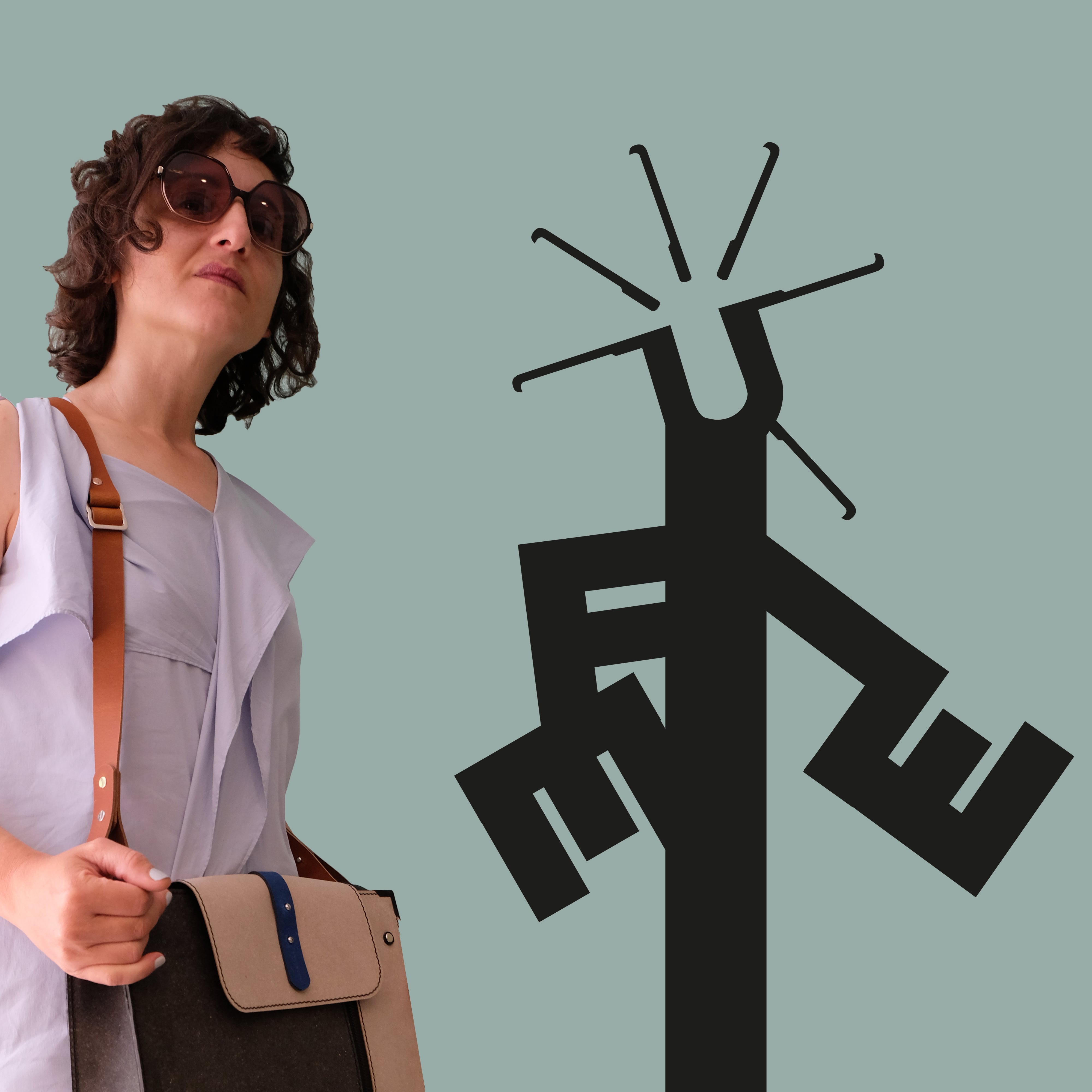 Typografische Figur aus Buchstaben – Moderner Wandschmuck aus Aluverbund - Raumtapeterie