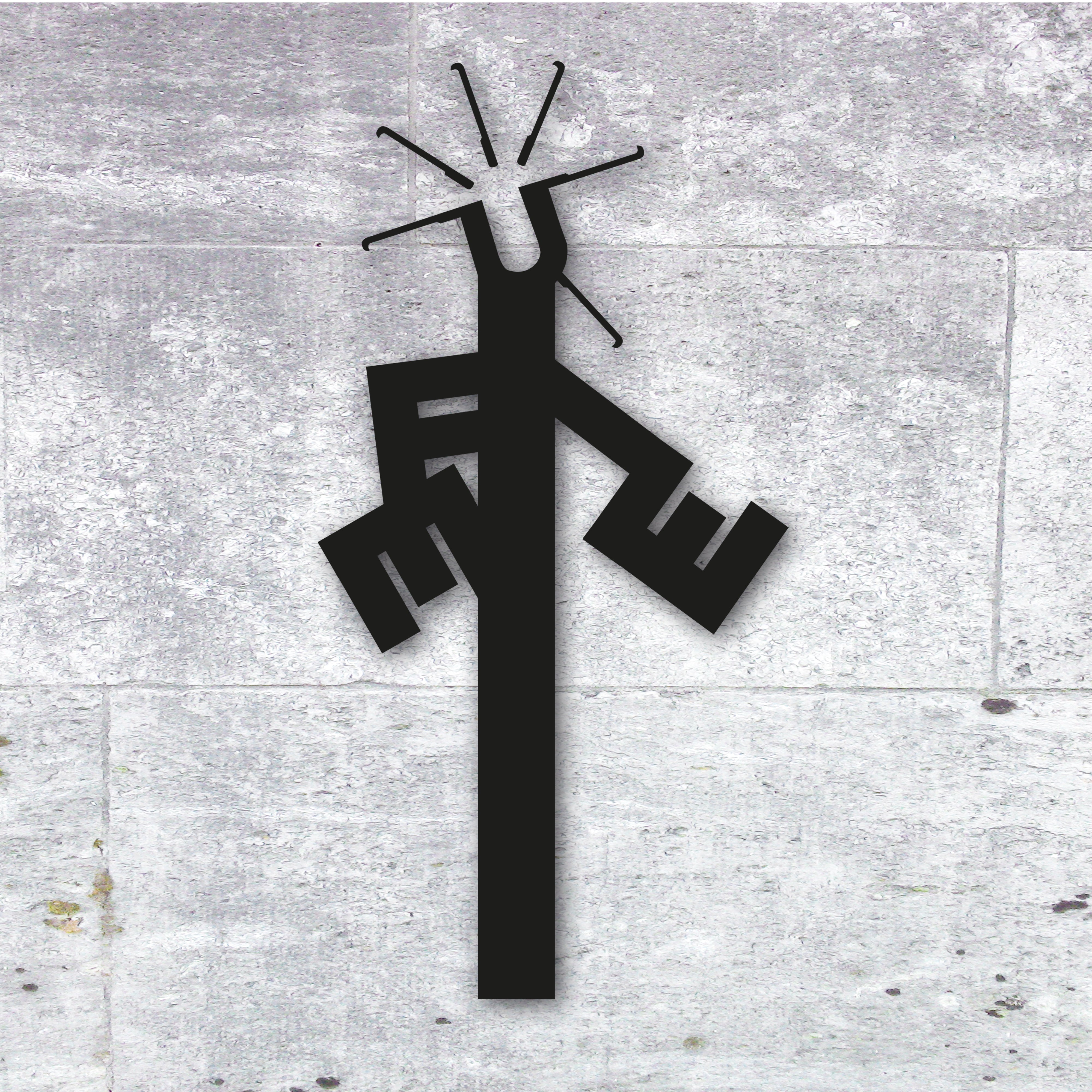 Typografische Figur aus Buchstaben – Moderner Wandschmuck aus Aluverbund - Raumtapeterie