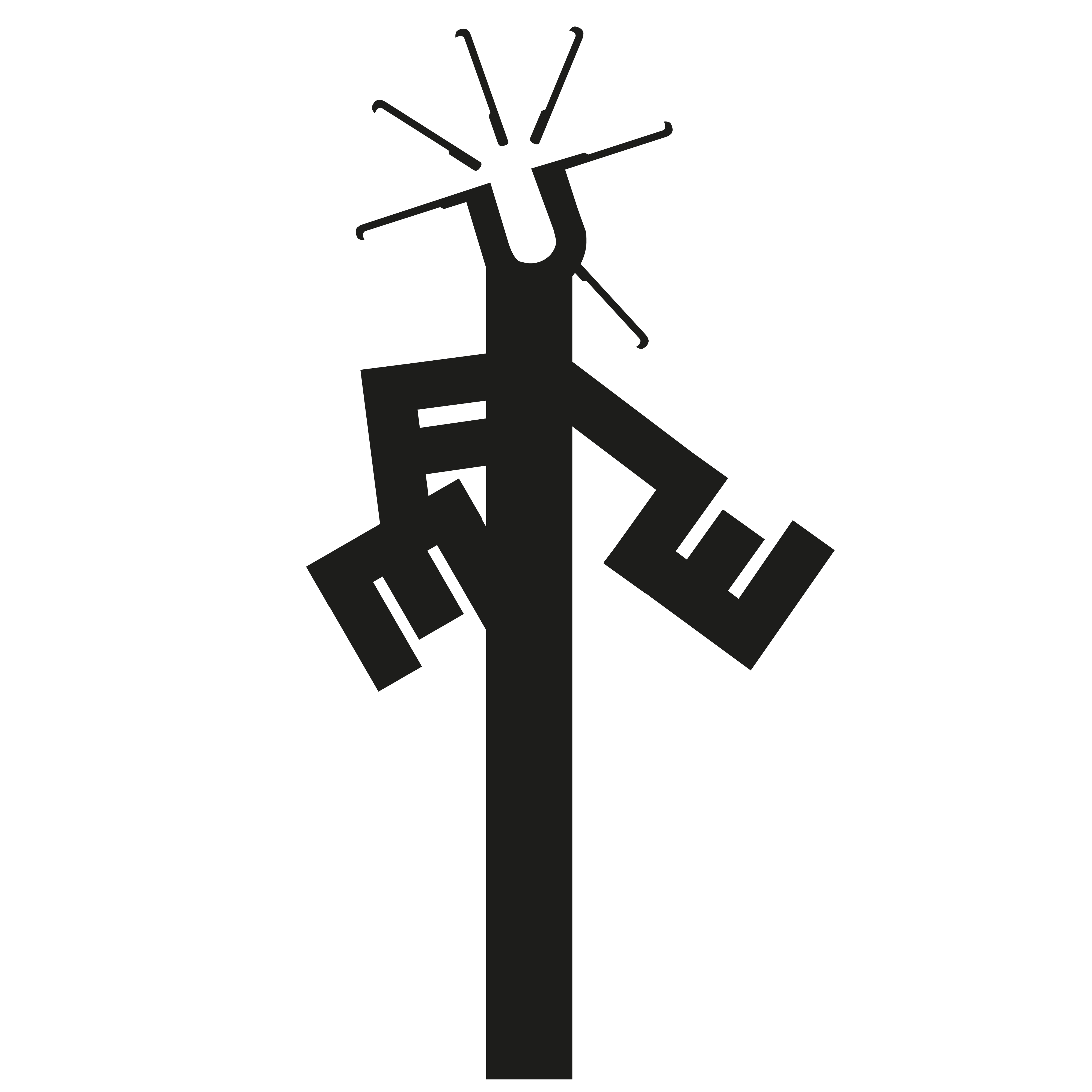 Typografische Figur aus Buchstaben – Moderner Wandschmuck aus Aluverbund - Raumtapeterie