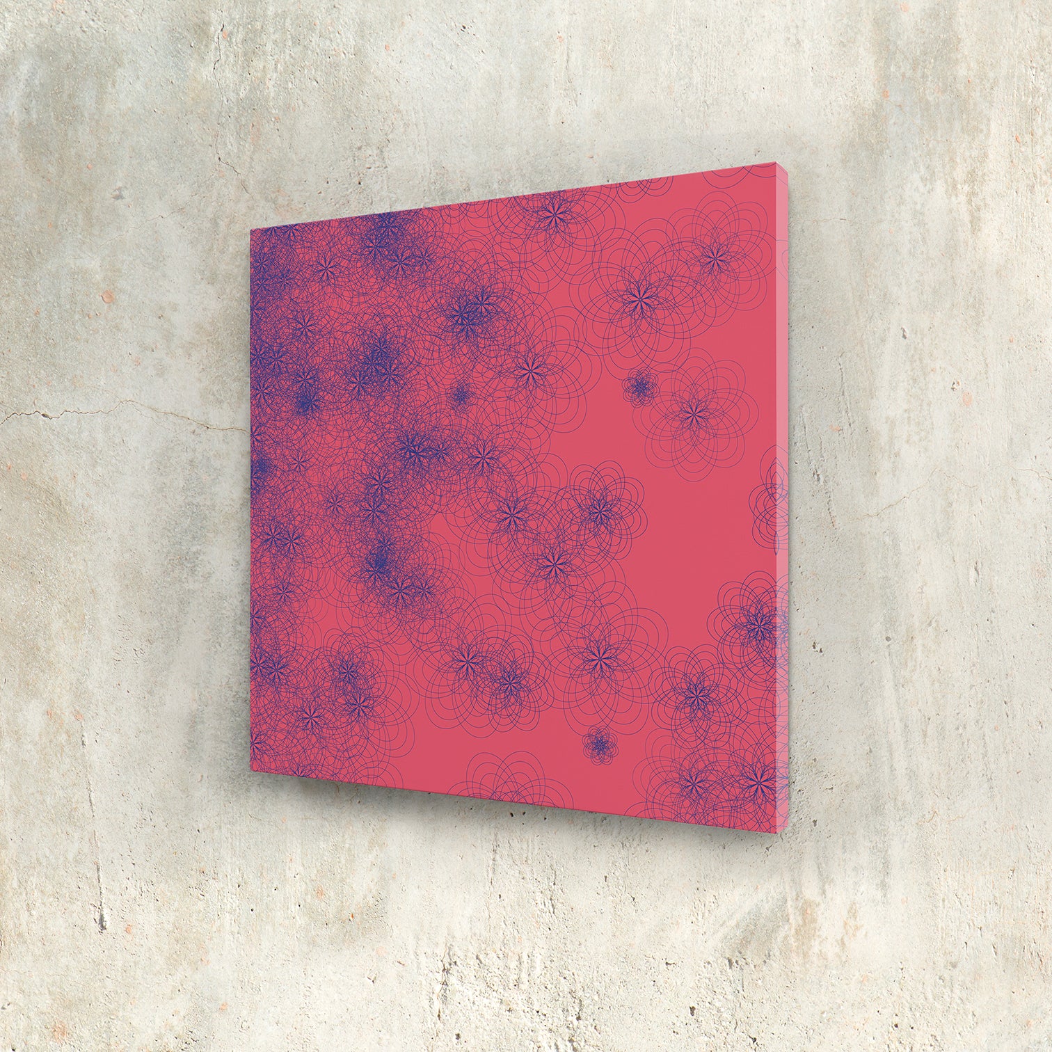 YAGEMEDIA Grafik „Pattern_Pink_Blüten“ – Florale Bewegung in moderner Grafik - Raumtapeterie