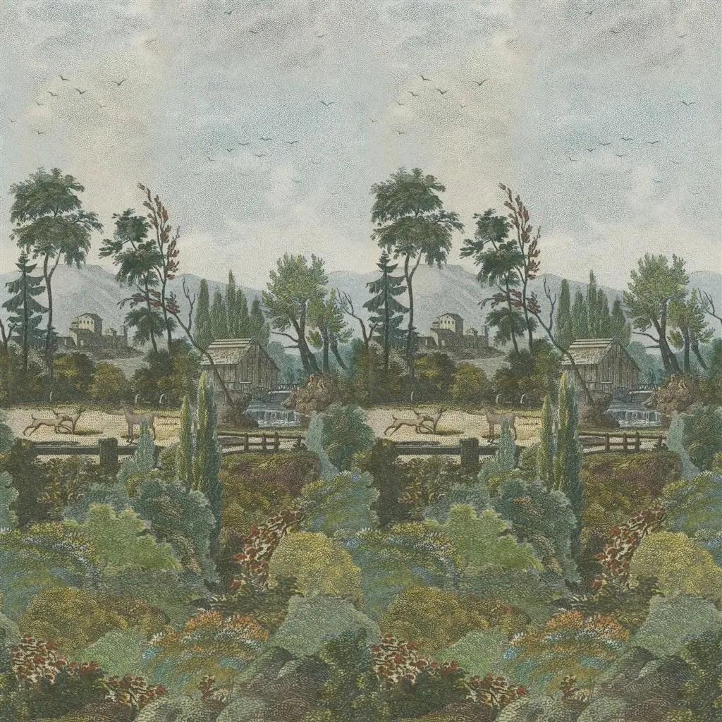 Tapete von John Derian Pastoral Scene 1 Sky Designers Guild