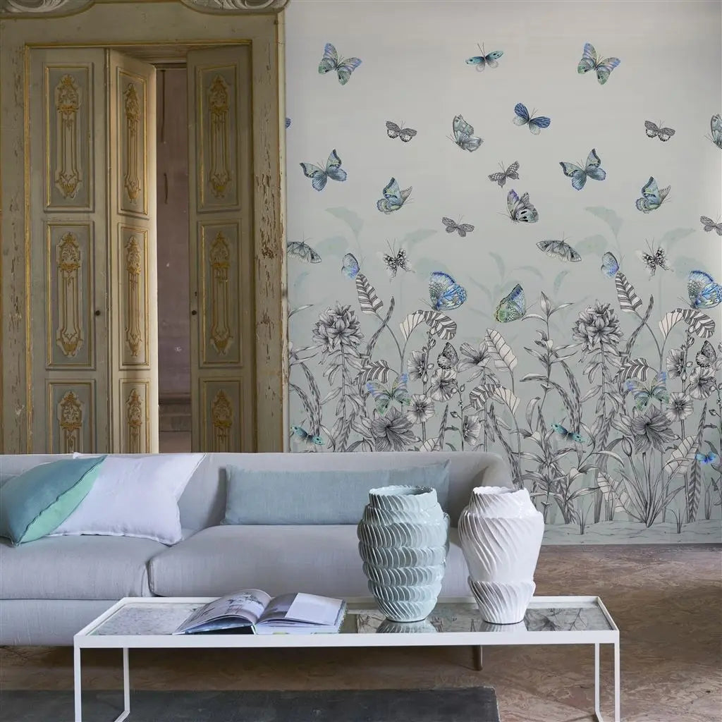 Tapeten von Designers Guild: Papillons Eau De Nil Designers Guild