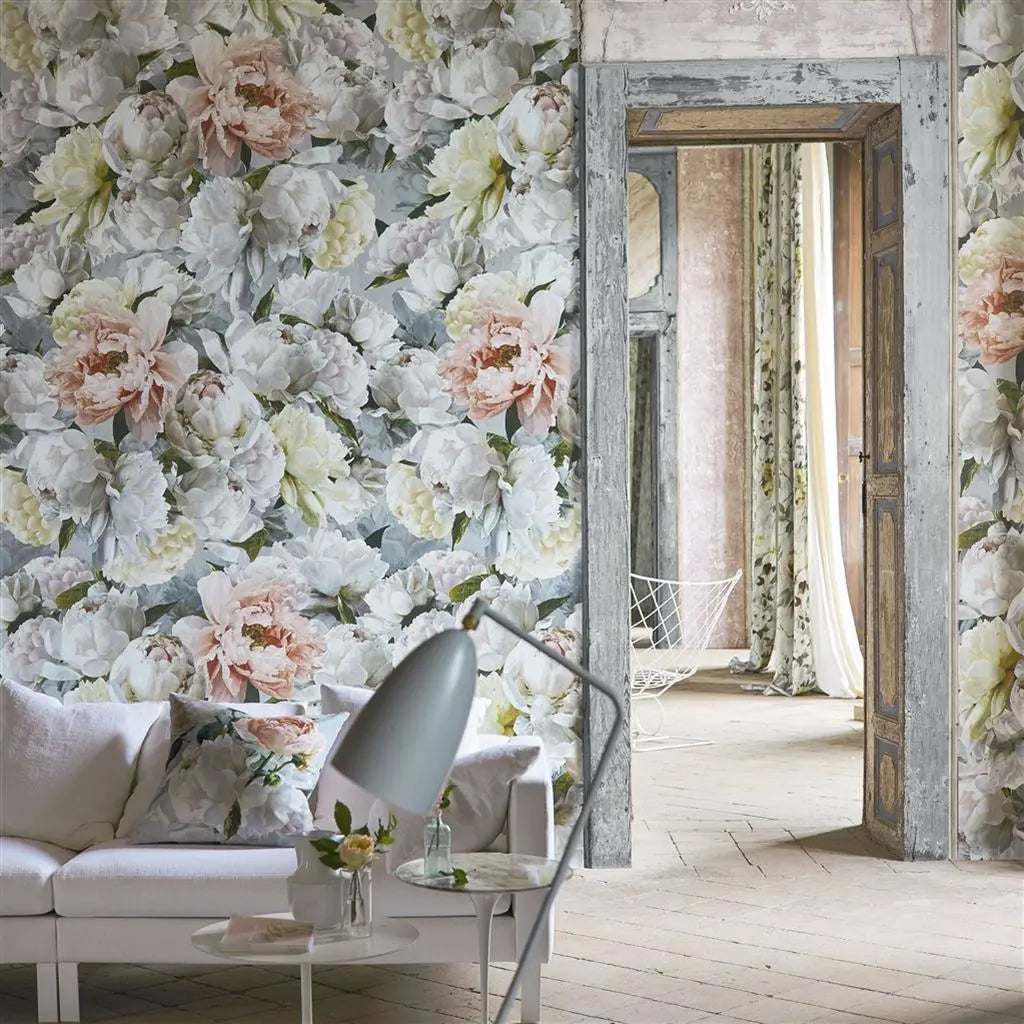 Tapeten von Designers Guild: Peonia Grande Zinc Designers Guild