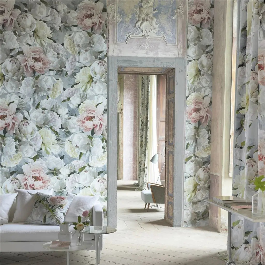Tapeten von Designers Guild: Peonia Grande Zinc Designers Guild