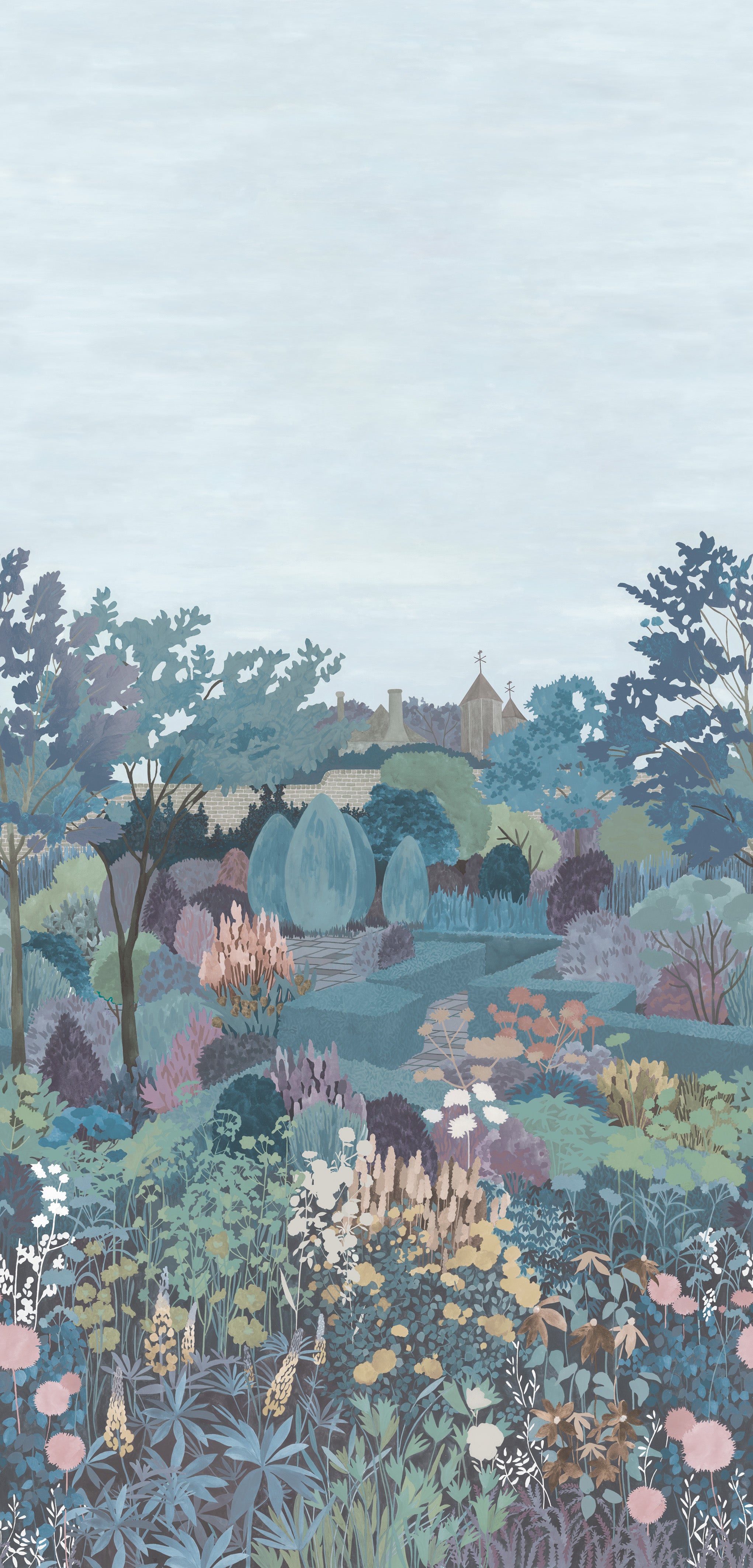Castle Garden – Mural-Tapete „Garten-Layering“ (landschaftlich) - Raumtapeterie