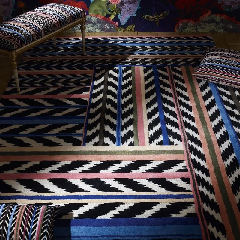 Christian Lacroix Jaipur Stripe Azur Teppich Designers Guild