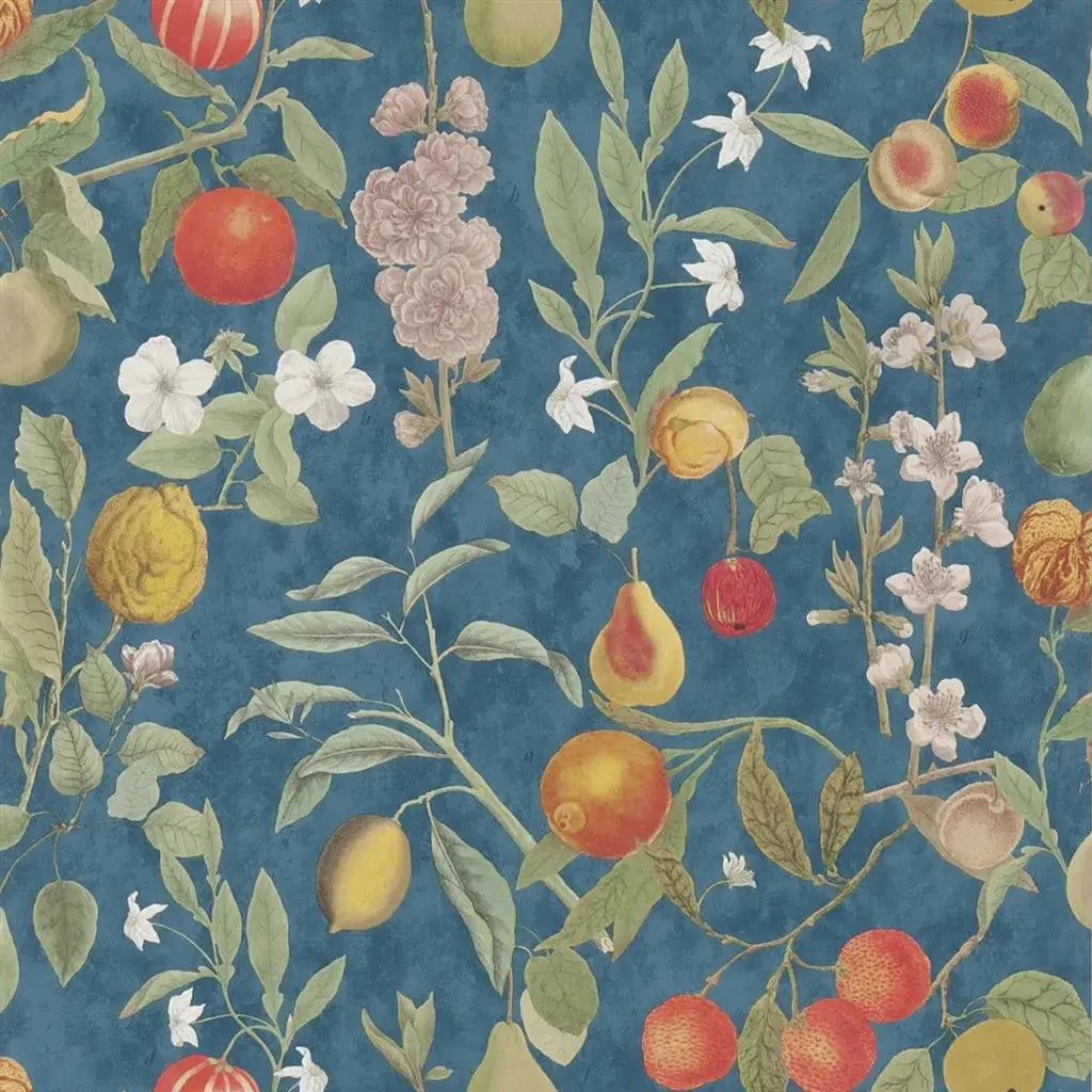 John Derian Orchard Fruits Sky Blue Designers Guild