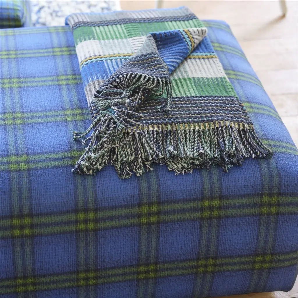 Karomuster - Decke von Designers Guild: Tasara Cobalt Designers Guild