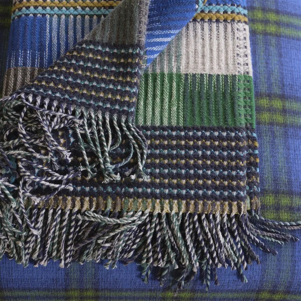 Karomuster - Decke von Designers Guild: Tasara Cobalt Designers Guild