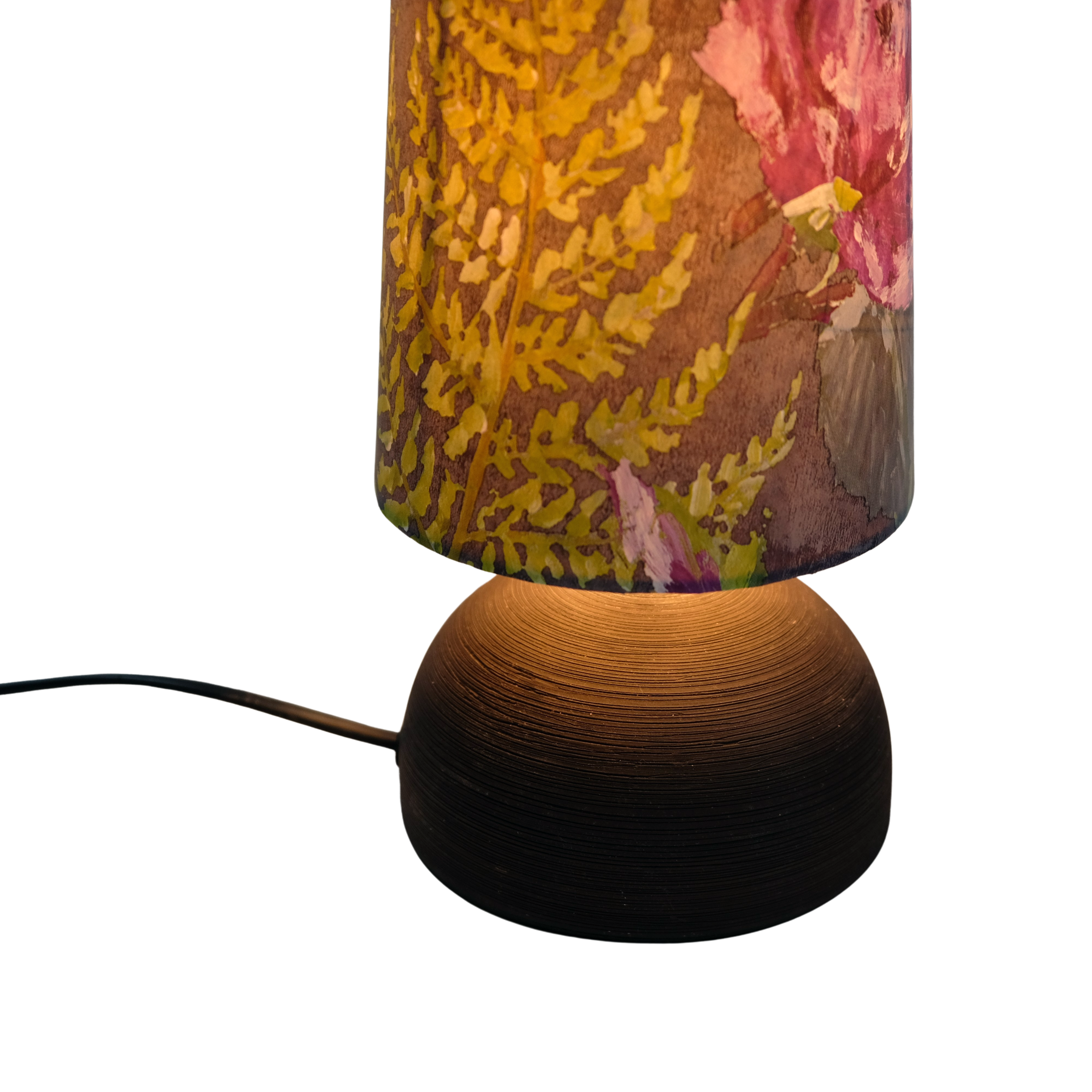 Nachtischlampe 2erSet mit Tapete ummantelt, Floral