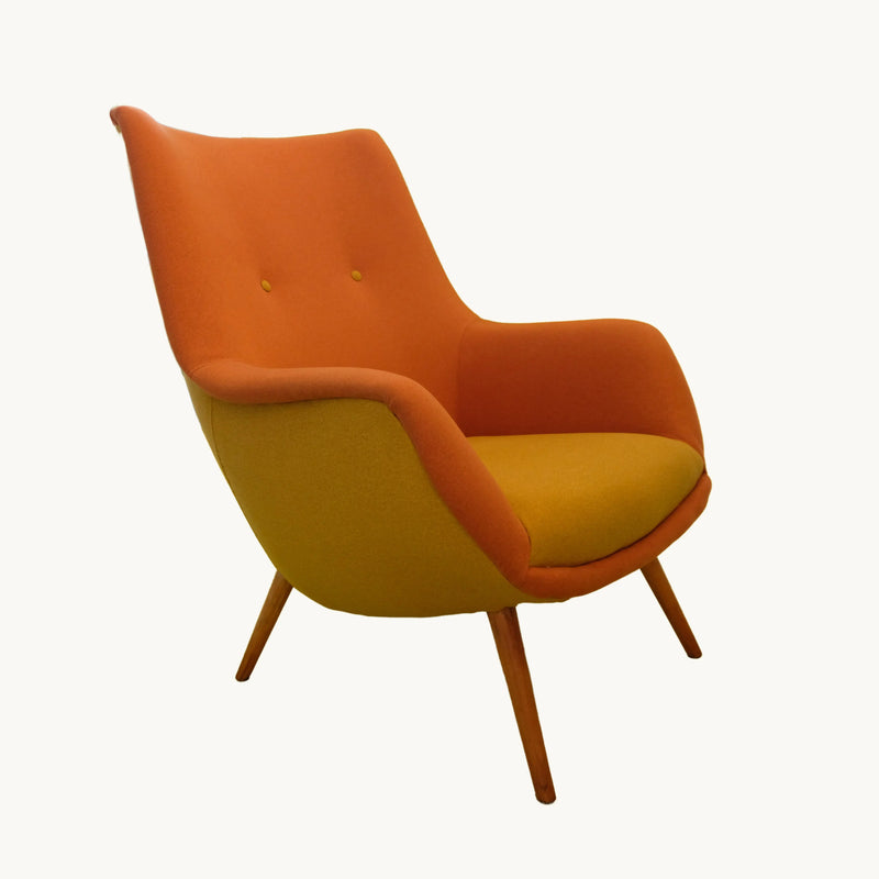 Manikks Sessel - 50er-Vintage-charming-orange/senf die Raumtapeterie