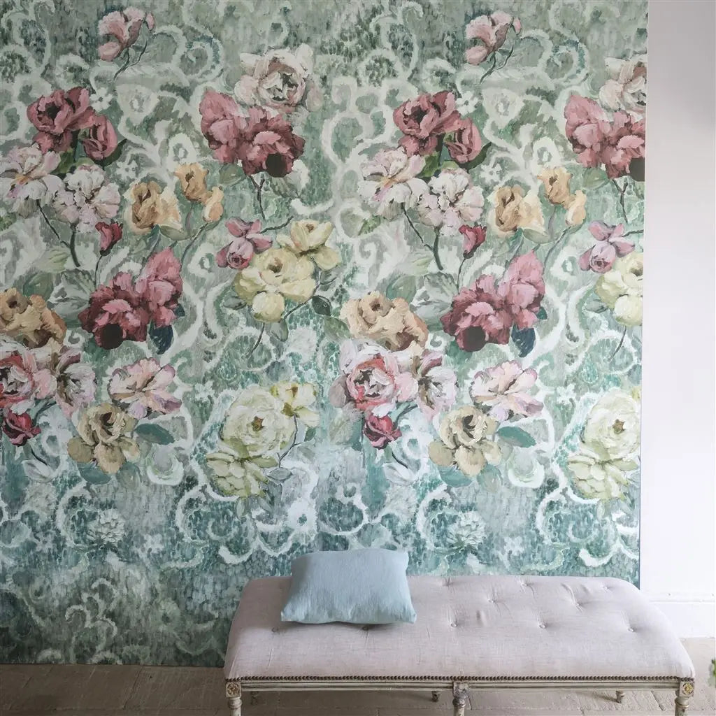 Tapete: Tapestry Flower Eau De Nil- Wandbild von Designers Guild Designers Guild