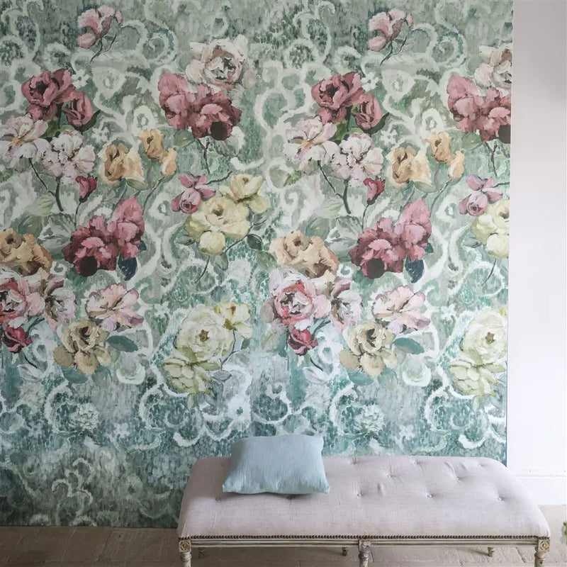 Tapete: Tapestry Flower Eau De Nil- Wandbild von Designers Guild Designers Guild