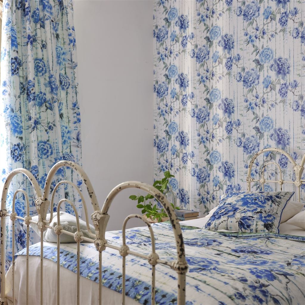 Leinen Decke Kyoto Flower Indigo von Designers Guild