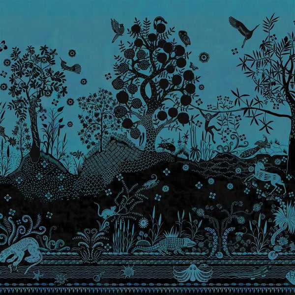 Tapete von Christian Lacroix:Bois Paradis Bleu Nigelle Designers Guild
