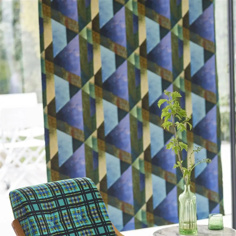 Tapete von Designers Guild Minakari Geo Cobalt Designers Guild