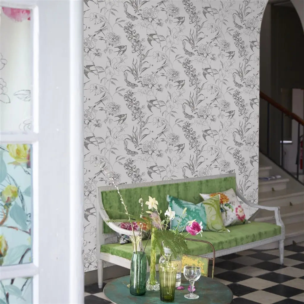 Tapete von Designers Guild Sibylla Garden - Black And White Designers Guild