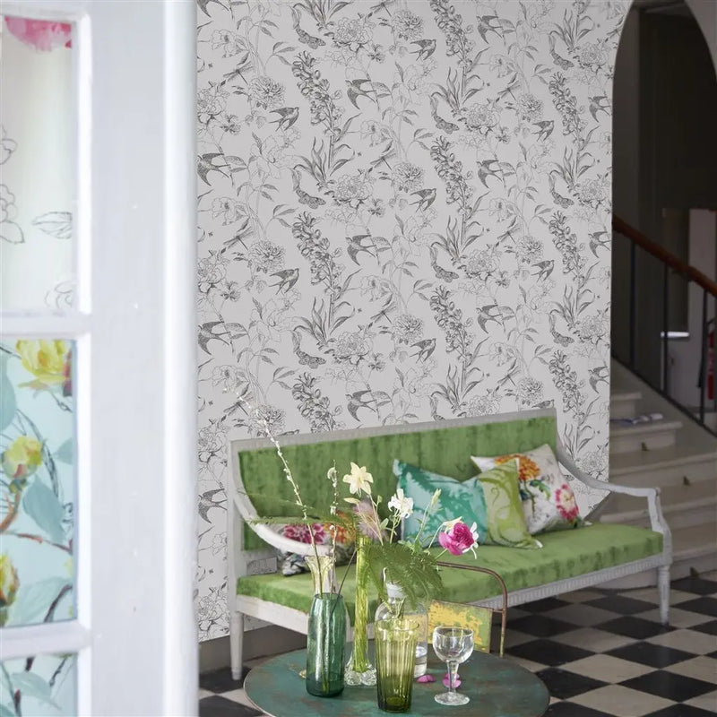 Tapete von Designers Guild Sibylla Garden - Black And White Designers Guild