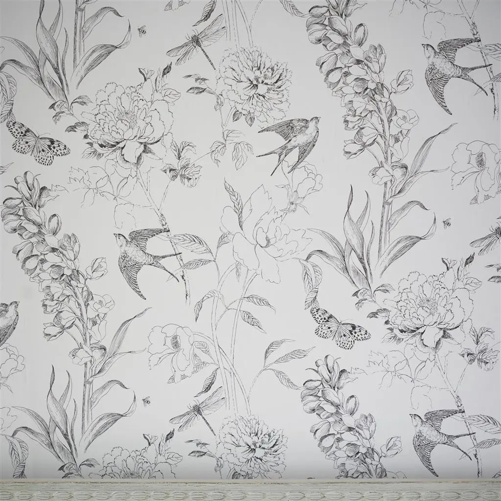 Tapete von Designers Guild Sibylla Garden - Black And White Designers Guild