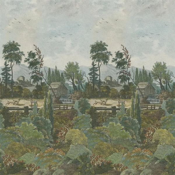 Tapete von John Derian Pastoral Scene 1 Sky Designers Guild