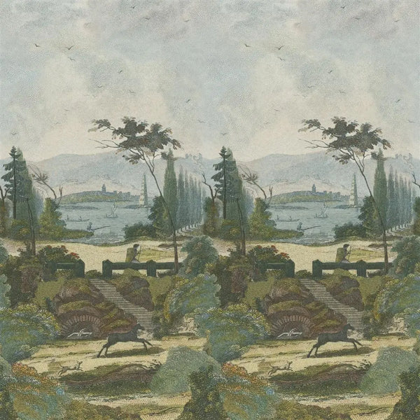 Tapete von John Derian Pastoral Scene 1 Sky Designers Guild